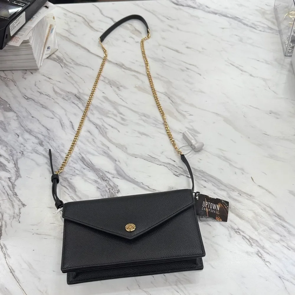 Tory Burch Black Crossbody Bag with Gold Chain